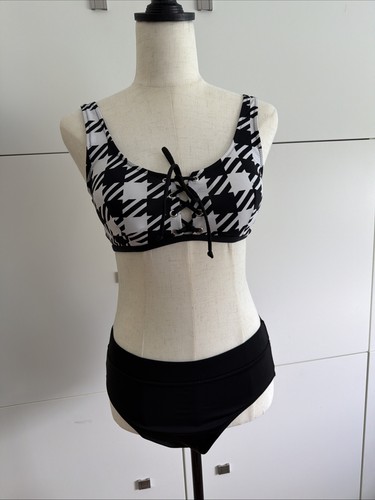 Bikini set schwarz weiß - bikini,