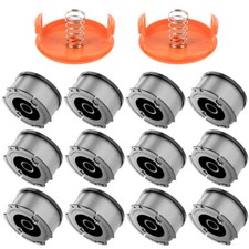 12x Spulen Spulendeckel Set für Black Decker Rasentrimmer Trimmer Fadenspule