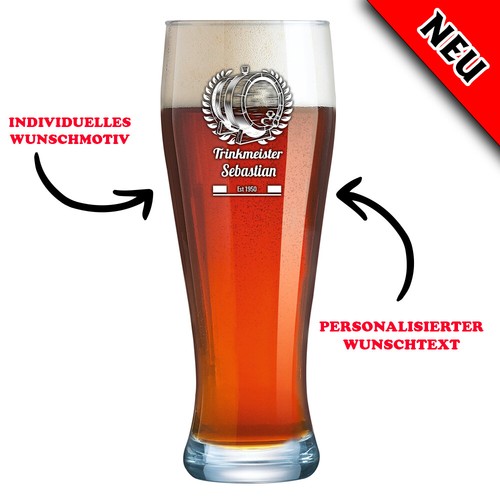 Weizenbierglas mit gravur - weizenbierglas,