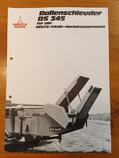 Original Prospekt Deutz Fahr Ballenschleuder BS345 Traktor Schlepper Brochüre E