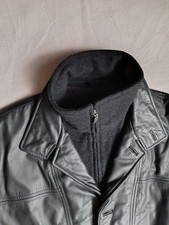 Neu Winter Jederjacke Parka Nappaleder Walbusch schwarz 2-in-1 Thermofutter Zipp