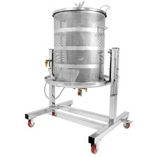 Fischer 90 Liter Edelstahl Obst Wasserdruckpresse Kelterpresse Fahr- Kippbar