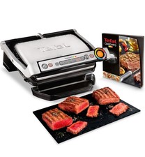 Tefal OptiGrill+ GC712D12 | Kontaktgrill Edelstahl 6 Programme,Garstufenanzeige 