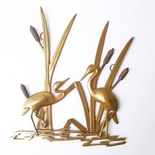 50er  Messing Reiher im Schilf