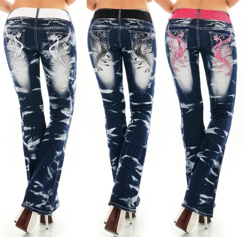 Damen bootcut jeans - bootcut, hose
