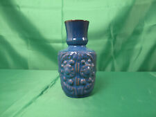 Schöne Vase 70er Jahre Keramik Azteken Afrika Motiv Blau