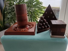 Piet Hein Skulpturale Designer Holzspiele " Made in Denmark" 