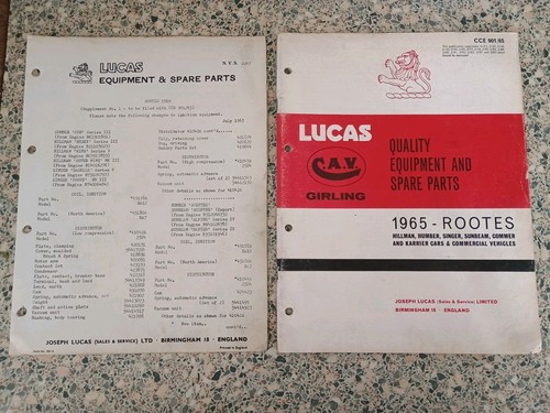 Lucas ersatzteilbuch hillman - lucas,