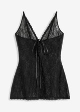Neu Nachthemd Gr. 40/42 Schwarz Damen Nachtkleid Sexy Nachtwäsche