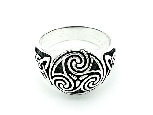 Triskele silver ring runes - triskele,