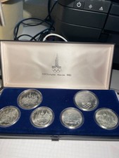 Olympiade Moskau 1980 SET mit 6 Münzen in 900er Silber Prägequalität: vz.