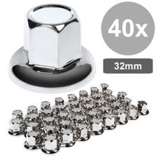 40x LKW Edelstahl Radmutterkappen 32mm Radzierblenden Radbolzenkappen Auflieger