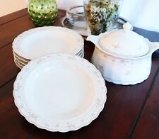 Weiß Rosa Eschenbach Toledo Suppen Geschirr Suppenteller Terrine Set Ø 22 cm