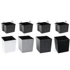 Blumenkübel Pflanzkübel Hochglanz Pflanzgefäß Einsatz Eckig 6 FARBEN 4 Größen
