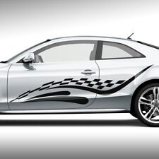 Seitendekor Rennflagge Karo Streifen Flagge Auto Aufkleber Dekor #1018-160