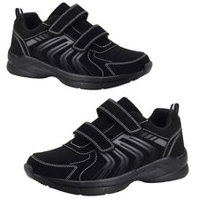 Sneaker Sportschuhe Klettverschluss Damen Herren Kinderschuh Schwarz 41 38 37 36