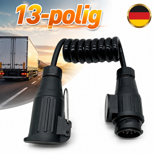 Spiralkabel polig - 1m, 13-polig
