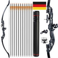 20-55lbs Bogenschießen 53" Takedown Recurvebogen Set & Bogenvisier Pfeilauflage