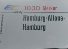 Zuglaufschild EC Merkur, beidseitig sehr gut