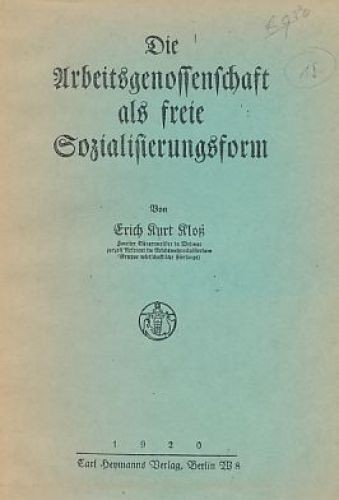 Die arbeitsgenossenschaft als - arbeitsgenossenschaft,