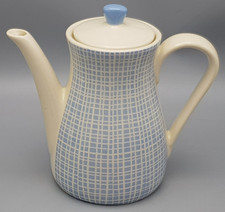 WAKU kleine Kanne creme-blau-Bast Kakaokanne Ø ca.9,5cm/ca.15,2cm hoch gut