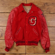 Vintage Angelo Sporting Goods Varsity Jacke L 70er Bomber Raglan Letterman rot