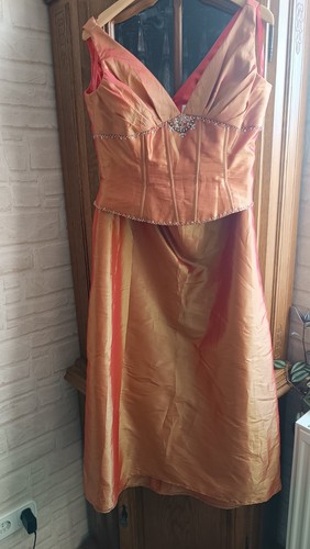 Abendkleid lang 40 orange - 40,