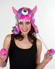 Monster-Plüschmütze, pink-bunt