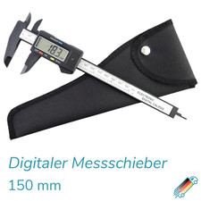 Digitaler Messschieber 0-150mm plus Tasche - Schieblehre Holster Kunststoff