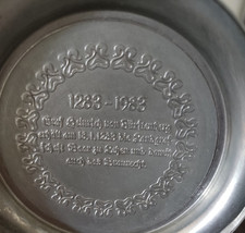 Bierseidel Bierkrug Jubiläumsausg. Fürstenberg 700 J. 1283-1983, Glas Zinndeckel