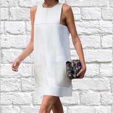 Trendy Weiße Damen Lederkleid