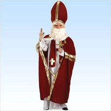 Edles Kostüm Bischof Gr XL 4 teilig + Perücke Bart Nikolaus Bischofskostüm