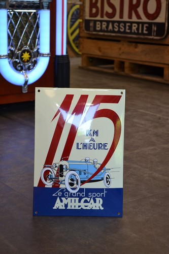 Emailschild amilcar motoröl - amilcar,