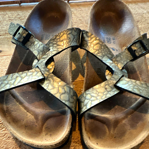 Birkenstock bronze snake skin - birkenstock,