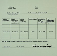 Timm Ulrichs handsigniert