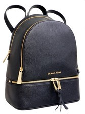 Michael Kors Rucksack Tasche Rhea Zip Medium PKT Backpack Leder Schwarz  neu