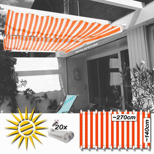 Sonnensegel orange weiß - , ca