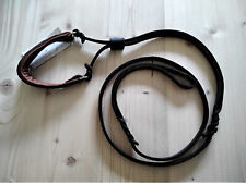 Moxonleine mit Halsung Fettleder braun Kairo Neu 10 mm / 150 cm