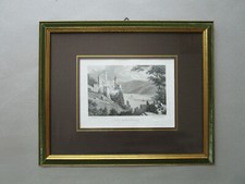 antik, Original-Stahlstich, "Neu Rheinstein", um 1830, Frommel u. Winkles