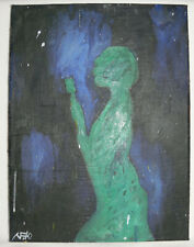 Norbert Fleischer Maler Original Zeichnung Kunstwerk Unikat Leinwand signiert