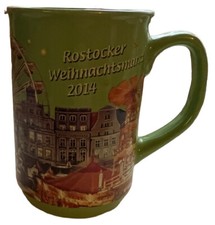 Weihnachtsmarkt Rostock 2014 Tasse Glühwein grün Riesenrad - gebraucht sehr gut