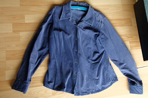 Blaues cord hemd damen - blaues, 40