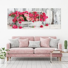 Blumen Rose Holz Natur VLIES