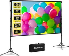 GAINVANE Beamer Leinwand mit Stativ, 84 Zoll Indoor Projektor Leinwand Tragbar