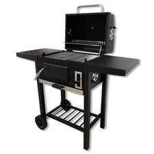 Trolley Holzkohlegrill mit Doppel-Seitenablagen, Grill