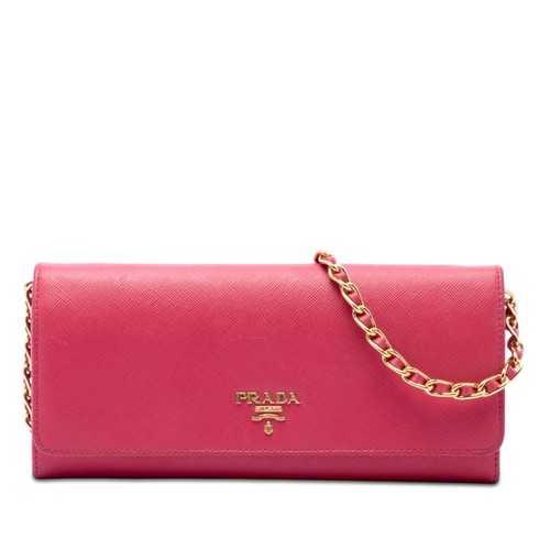 Prada saffiano wallet chain - wallet, on