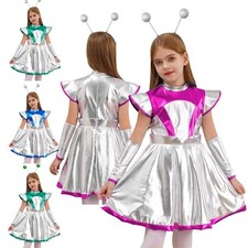 Kinder Mädchen Alien Kostüm Stilvoll Astronautin Astronaut Kostüm Party  Kleid