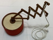 Scherenlampe Lampe Teakholz Danish Design Retro Art Deco Werkstatt Wandlampe