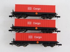 Arnold Spur N 3x DB Cargo Containerwagen im guten Zustand