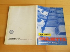 BETRIEBSANLEITUNG manual handbook Alfa Romeo Giulietta Sprint Spider SS SZ 1962